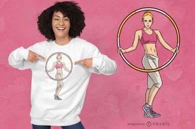 Hula hoop woman t-shirt design