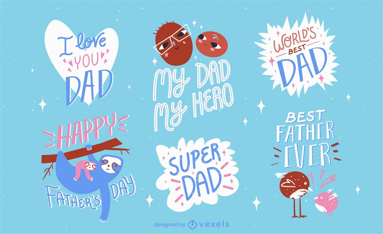 Father's Day cute badges