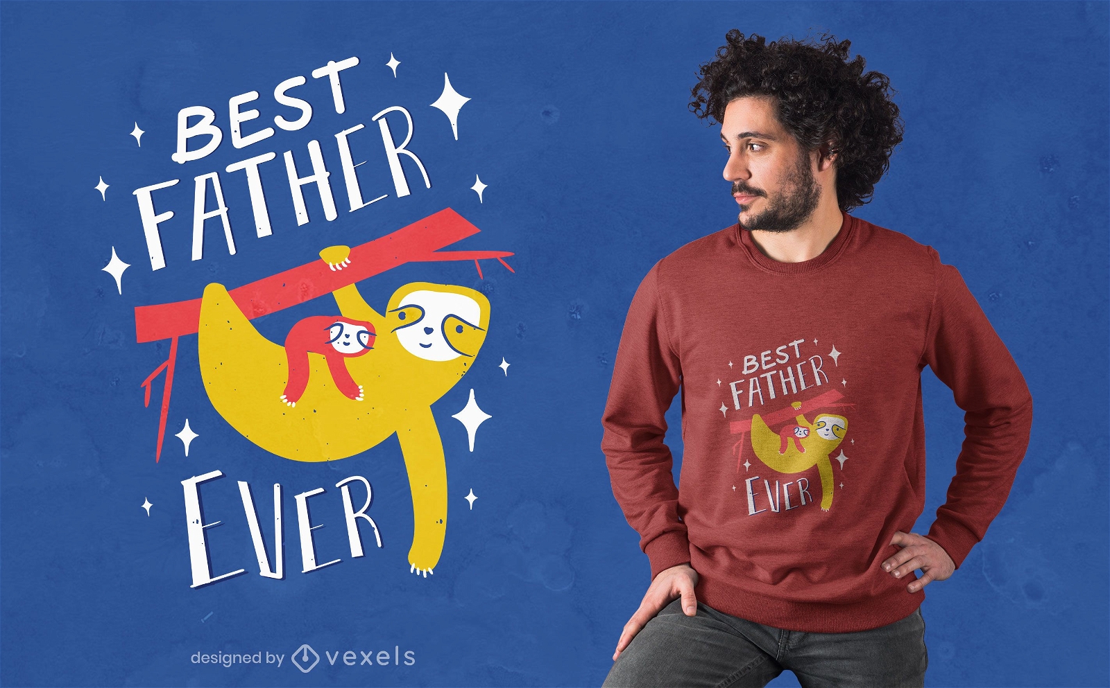 Design de t-shirt das preguiças para o dia dos pais