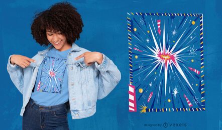 Feuerwerk Explosion T-Shirt Design