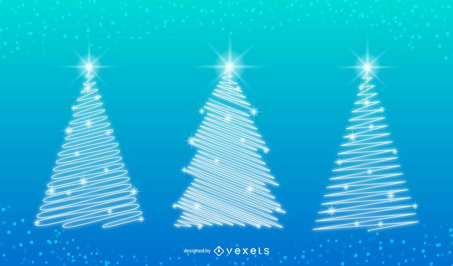 Xmas tree illustrations with snow Xmas tree illustrations with snow
