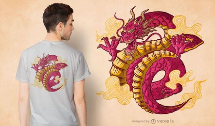 Design de camiseta de dragão chinês