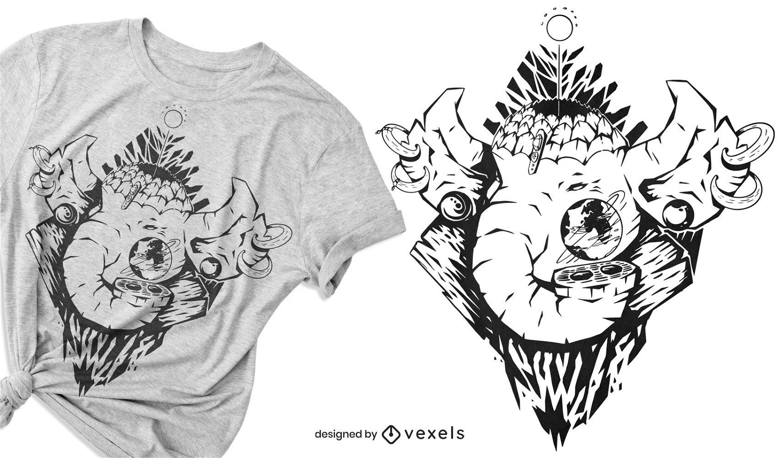 Design mítico de t-shirt de elefante