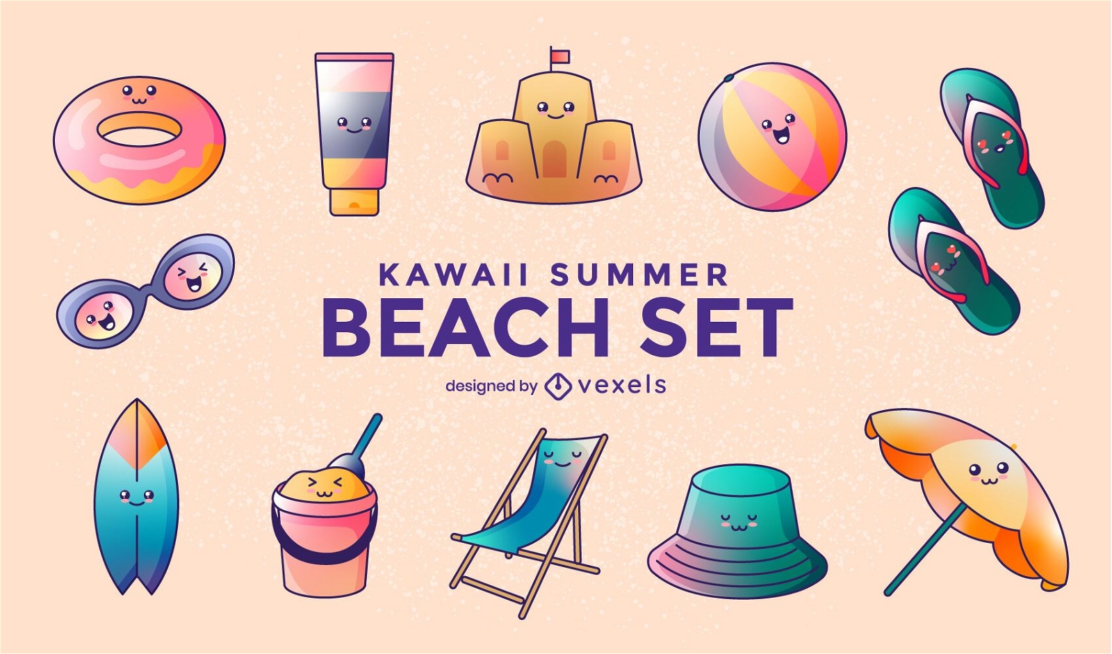 Kawaii summer beach set