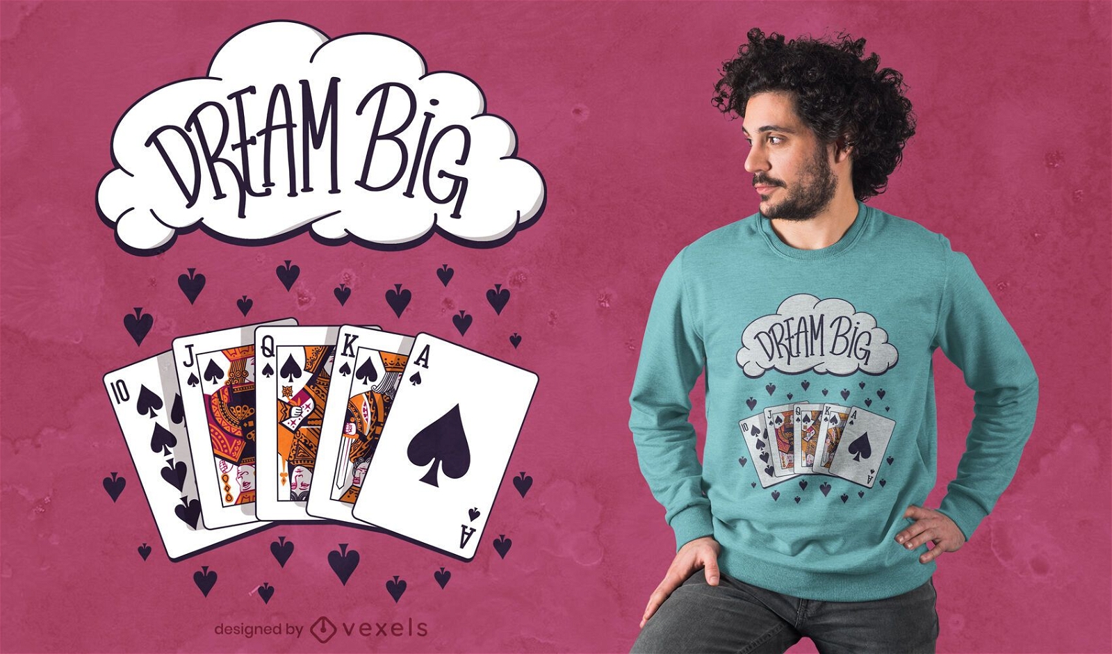Diseño de camiseta Dream Big Poker Hand