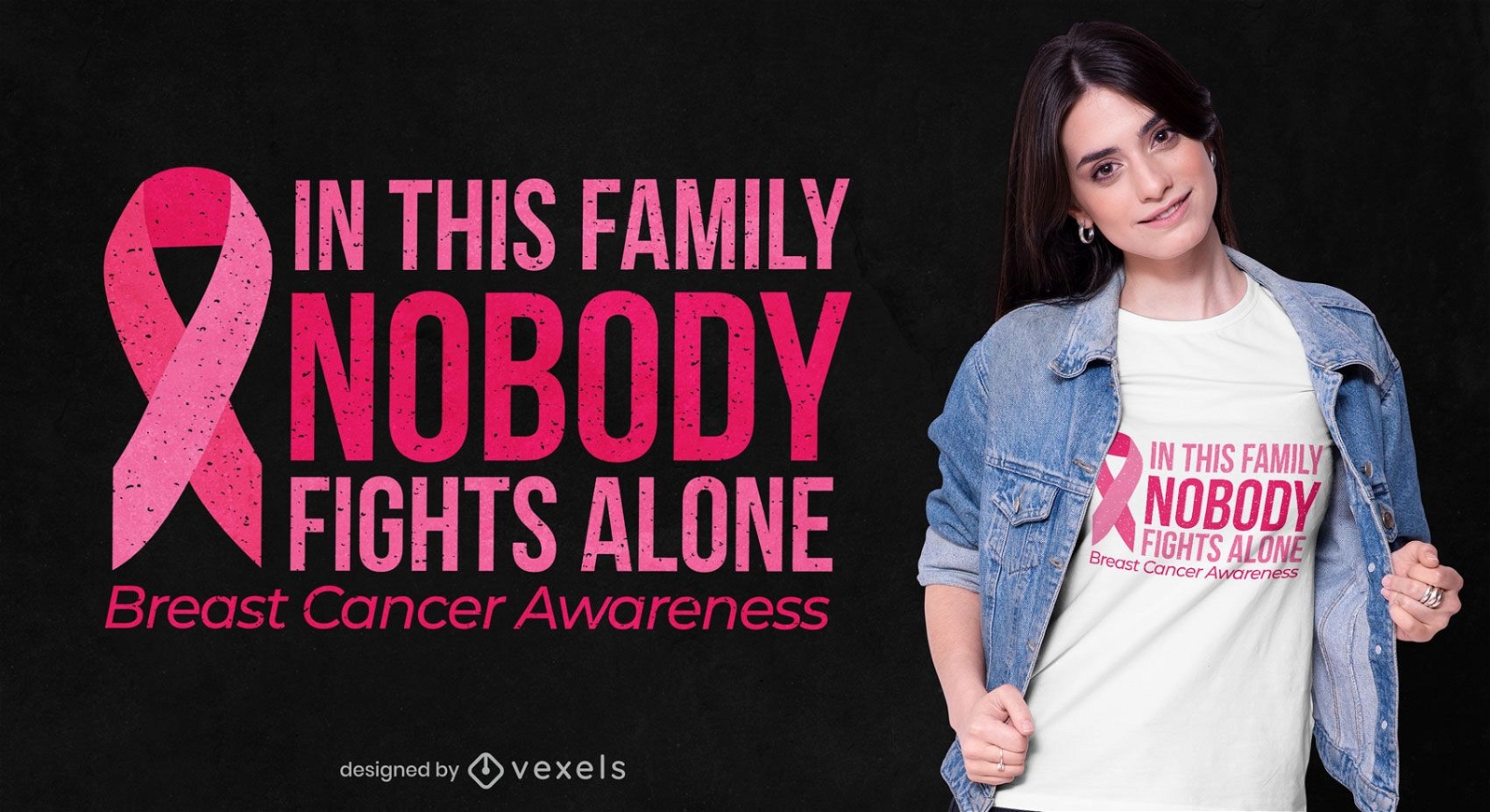 Design de camiseta com citações para conscientização sobre o câncer de mama