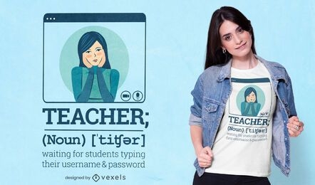 Diseño de camiseta de definición de profesor.