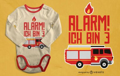Design de camiseta de aniversário do Firetruck