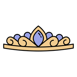 Color stroke geometric tiara crown PNG Design