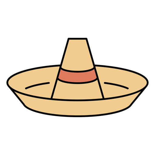 Simple color stroke sombrero hat