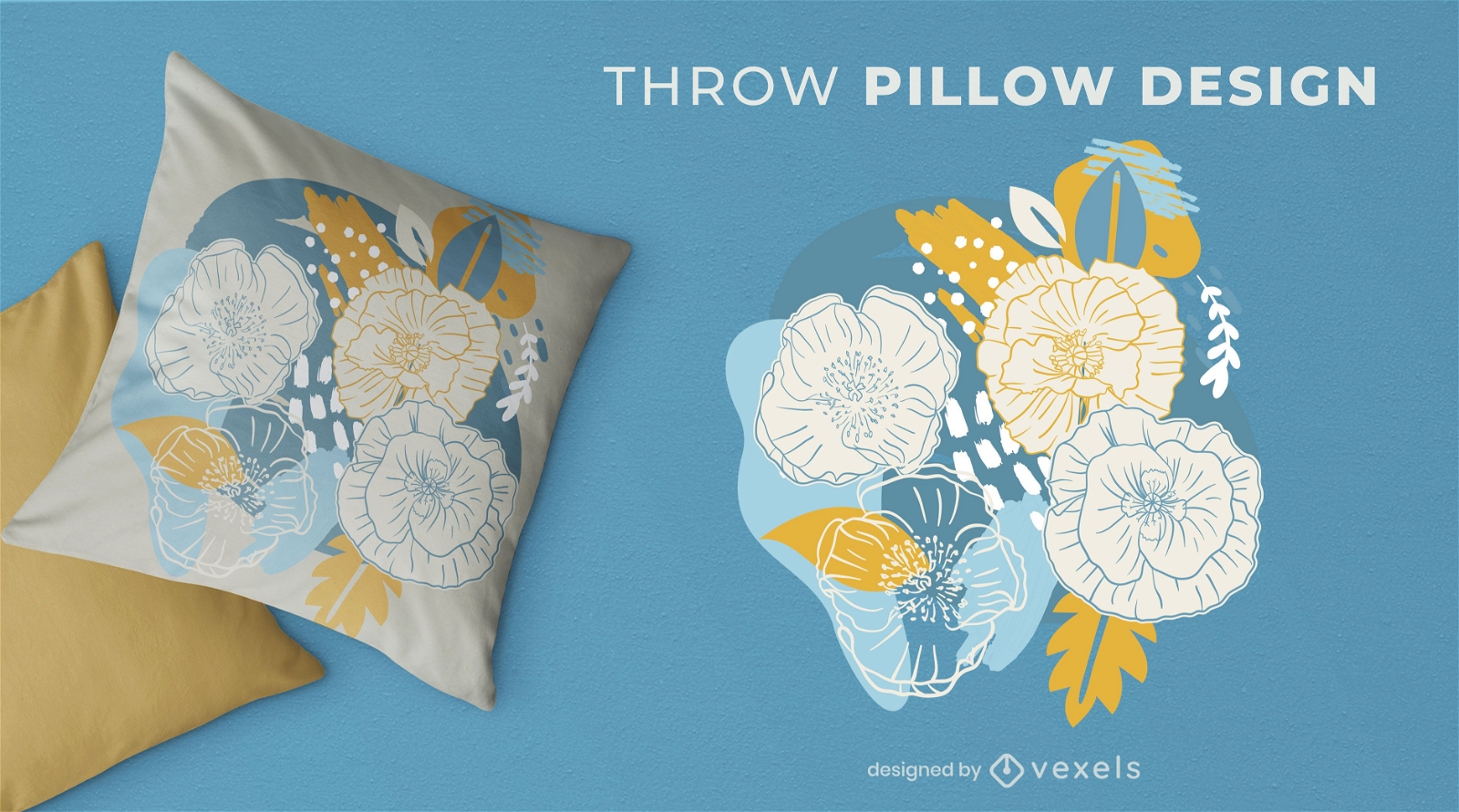Diseño de almohada de tiro floral abstracto