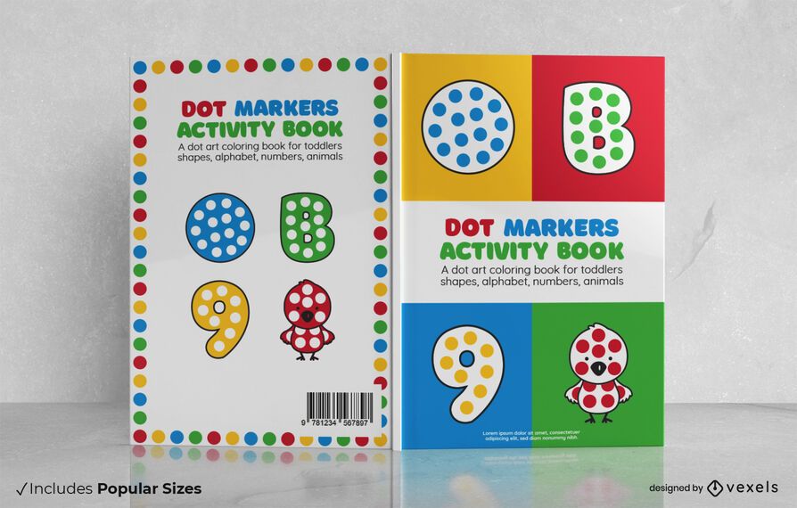 Dot markers activity book cover design Dot markers activity book cover design