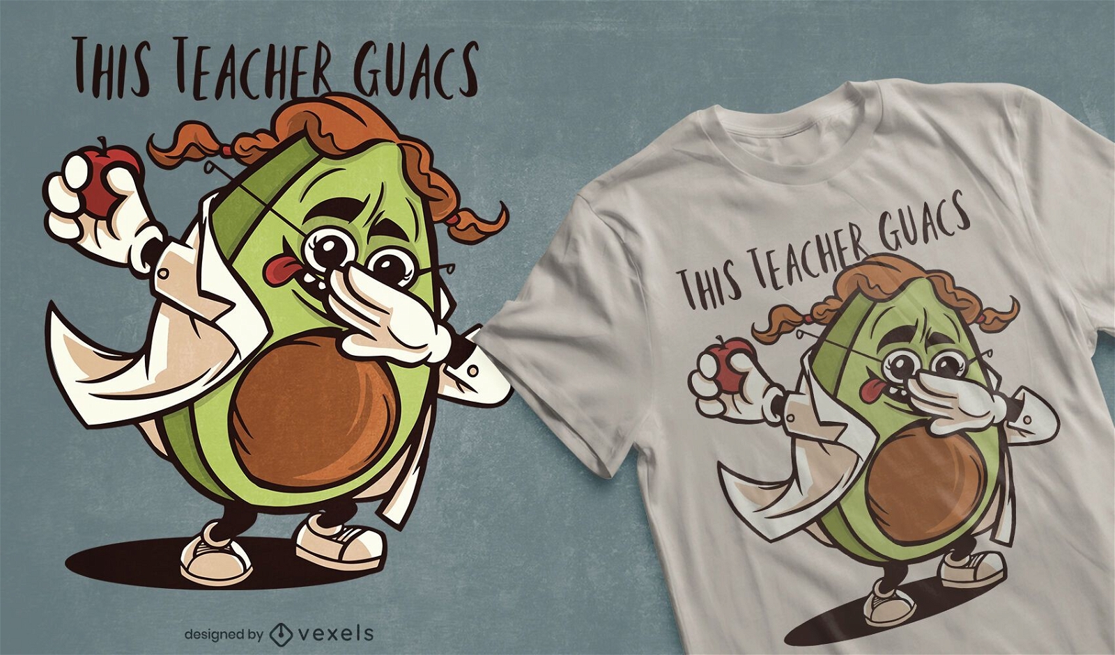 Dabbing avocado teacher t-shirt design
