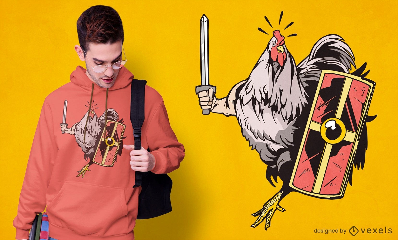 Gladiator chicken t-shirt design