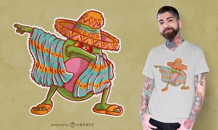 Diseño de camiseta de dabbing de aguacate Mariachi.