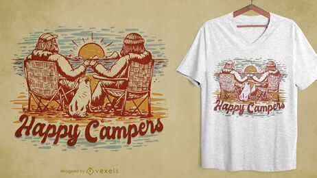 Camping handgezeichnetes T-Shirt Design