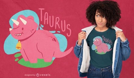 Diseño de camiseta de dinosaurio Tauro