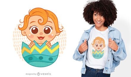Baby inside Easter egg t-shirt design