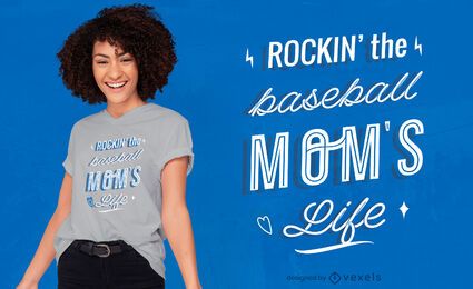 Diseño de camiseta de cita de mamá de béisbol