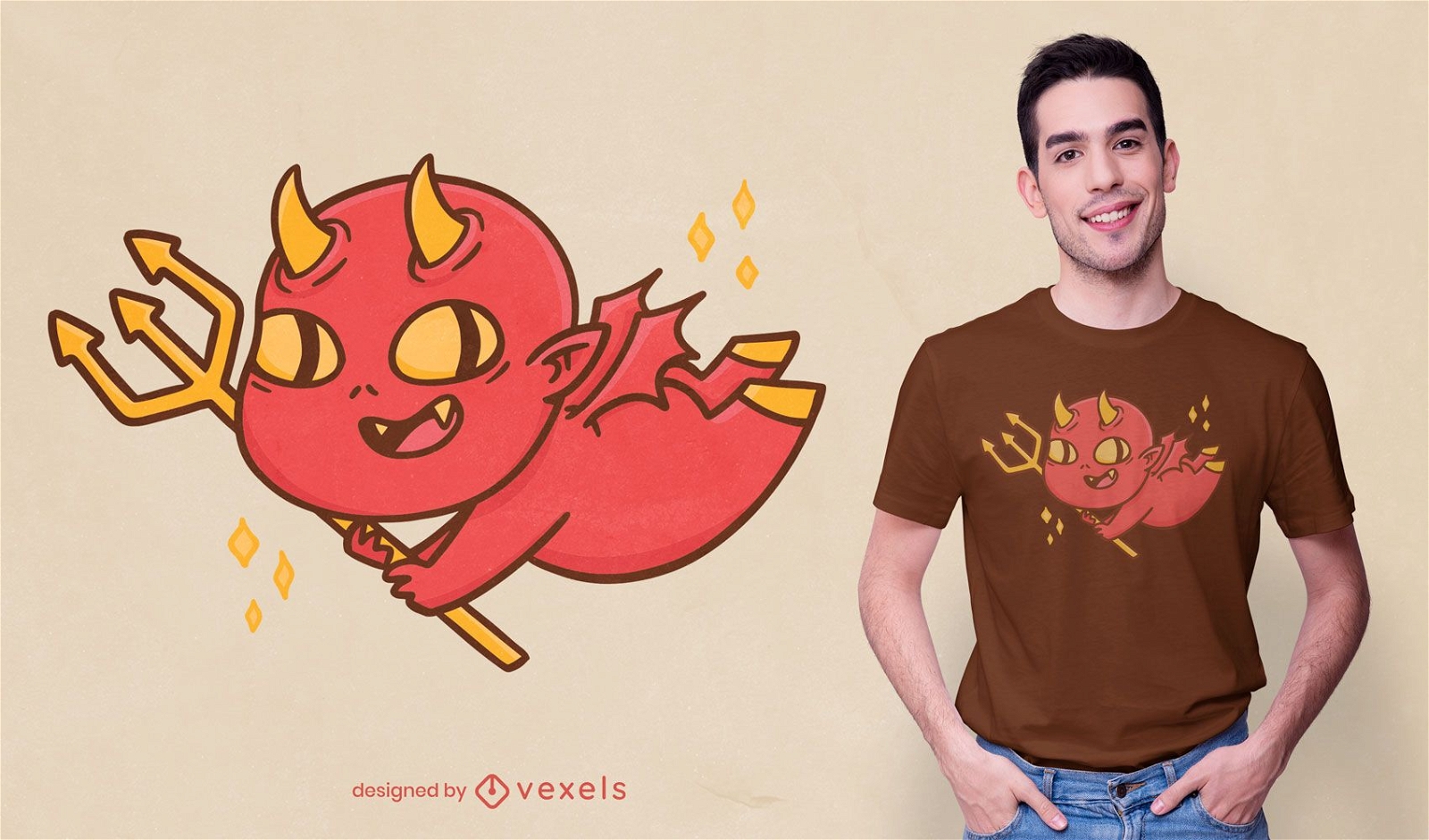 Baby devil cartoon t-shirt design
