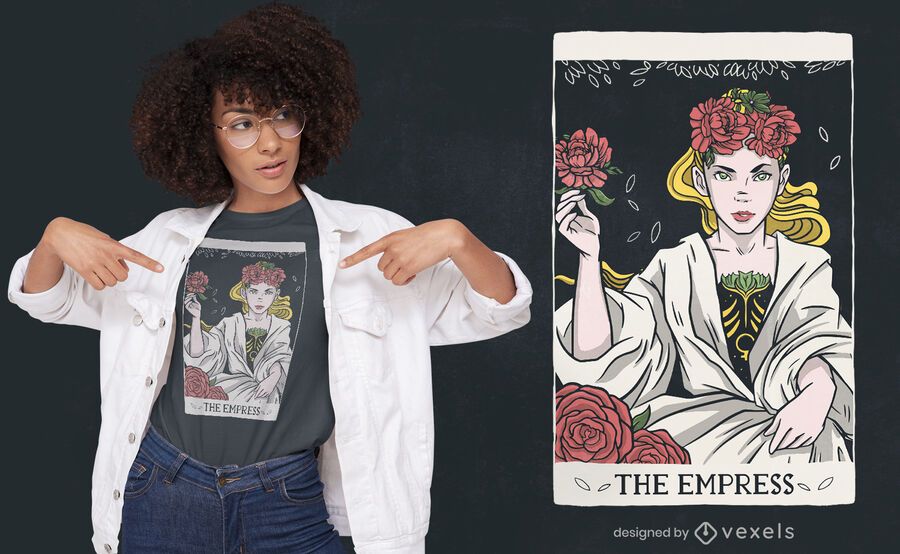 Diseño de camiseta emperatriz tarot card Diseño de camiseta emperatriz tarot card