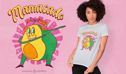 Design de t-shirt abacate mãe com pinceladas