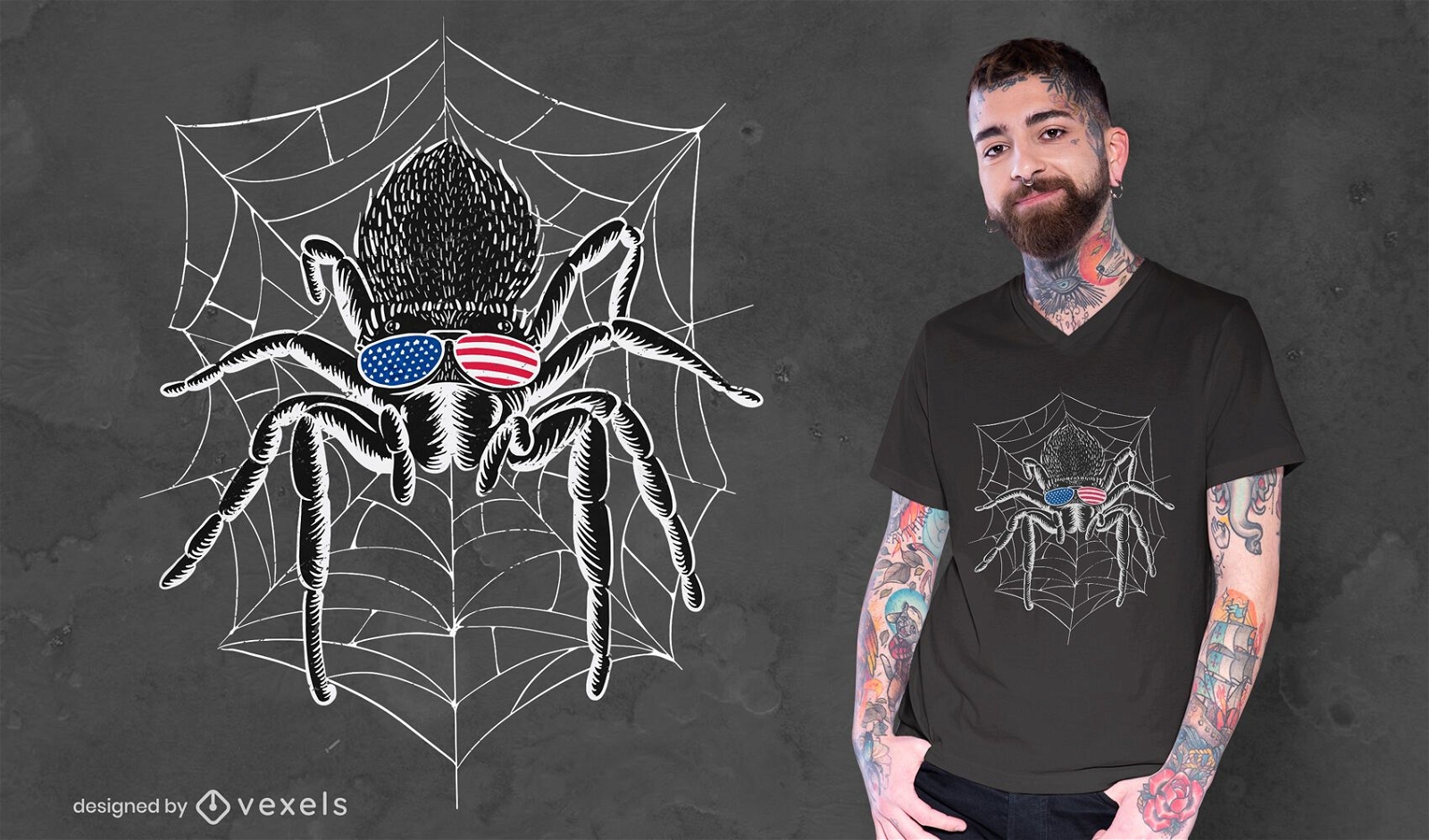 Design de camiseta com aranha tar?ntula americana
