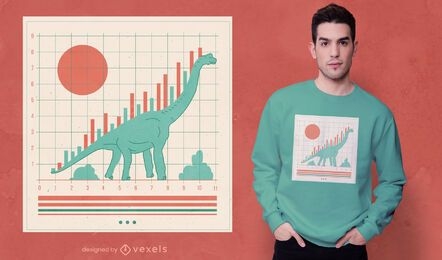 Design gráfico de t-shirt do mercado de ações de dinossauros
