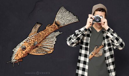 Diseño de camiseta animal bagre.