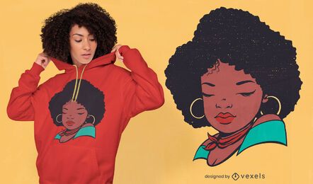 Afro woman t-shirt design