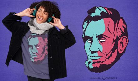 Design de camiseta duotônica Lincoln head