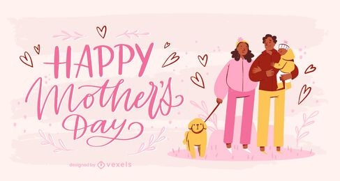 Family Mother's Day illustration