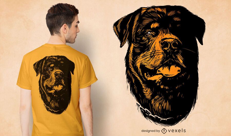 Hand drawn dog head t-shirt design Hand drawn dog head t-shirt design