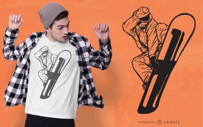Diseño de camiseta de hombre snowboarder