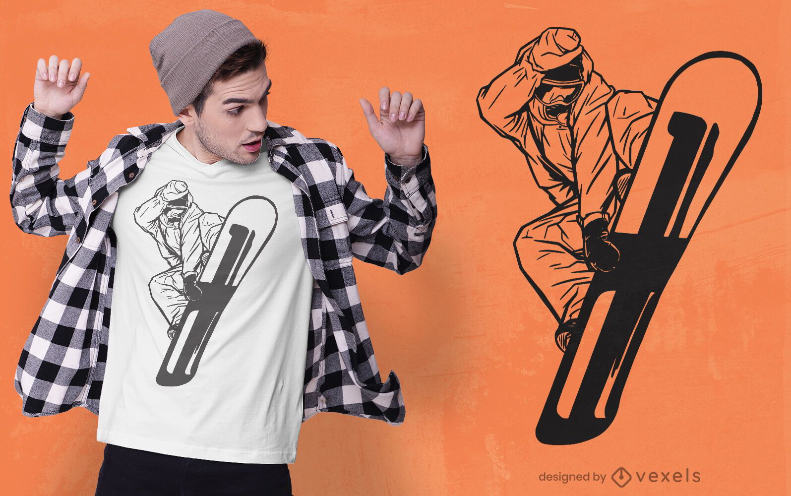 Design de camiseta masculina de snowboarder