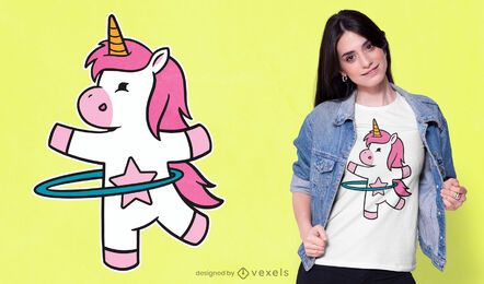 Hula Hoop Einhorn T-Shirt Design
