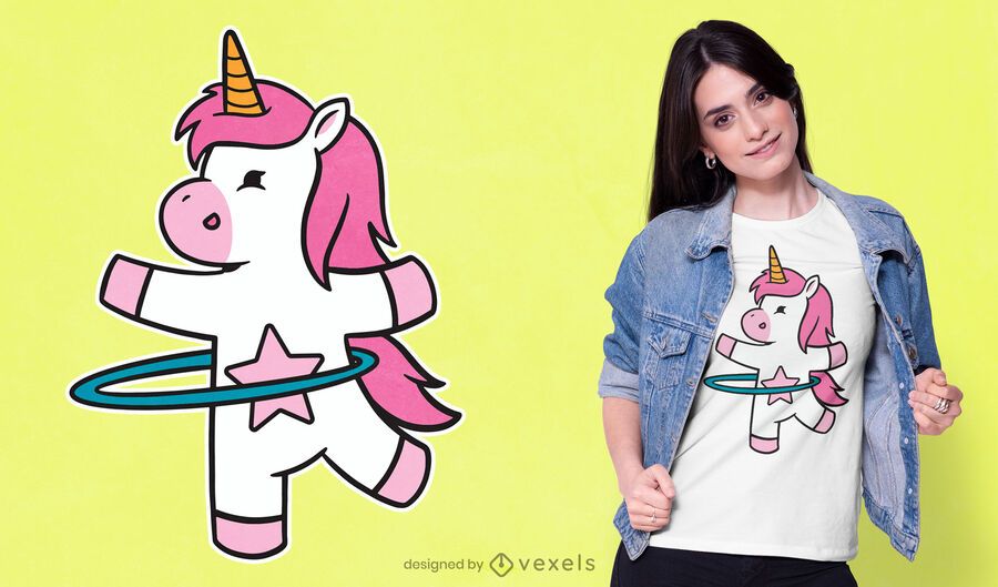 Hula hoop unicorn t-shirt design Hula hoop unicorn t-shirt design