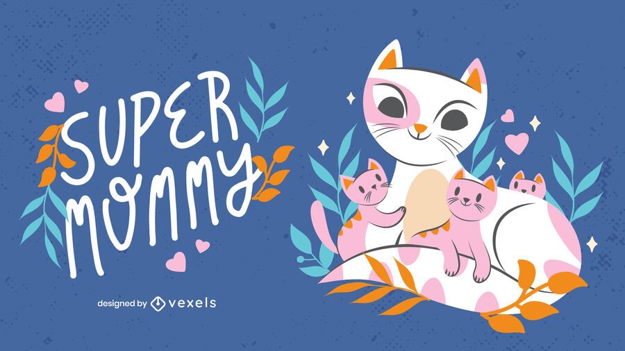 Mother's day kittens illustration Mother's day kittens illustration