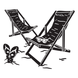 Beach chairs cut out PNG Design