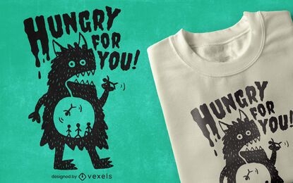 Hungriges Monster-T-Shirt Design
