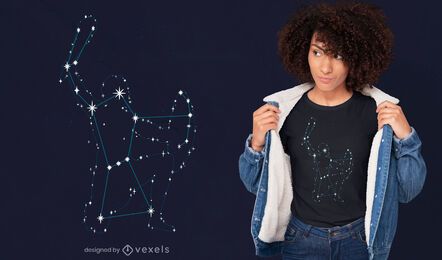 Diseño de camiseta del espacio de la constelación de Orión.