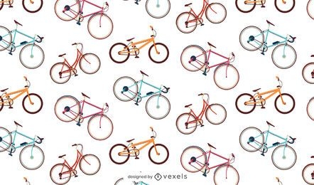 Colorful bicycles seamless pattern