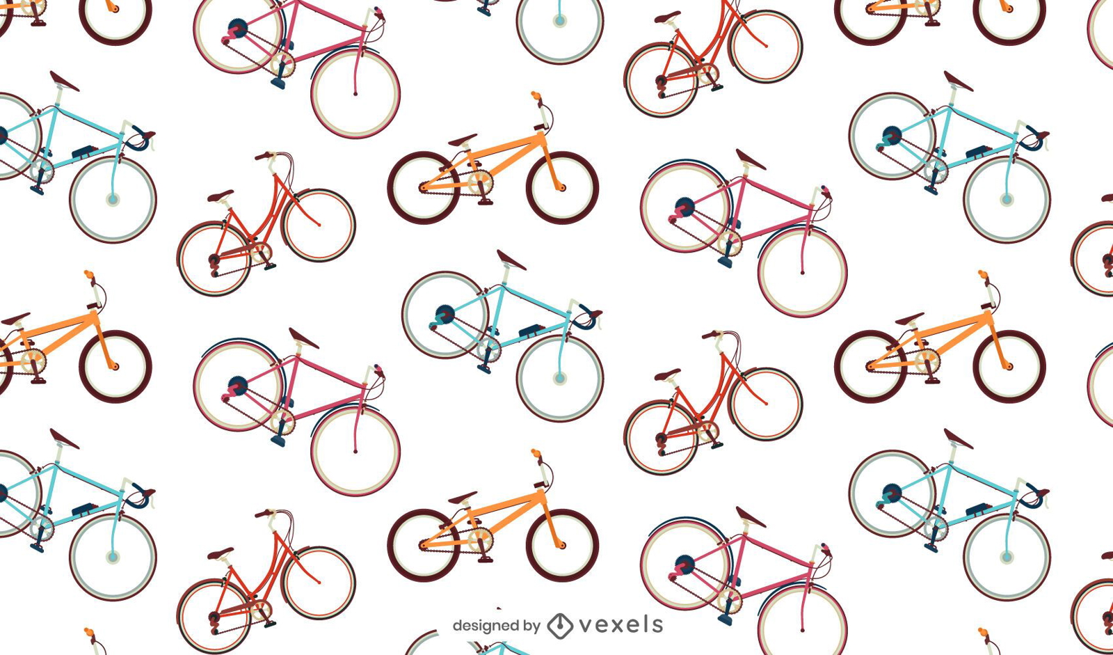 Padrão sem emenda de bicicletas coloridas