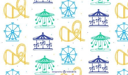 Amusement park seamless pattern