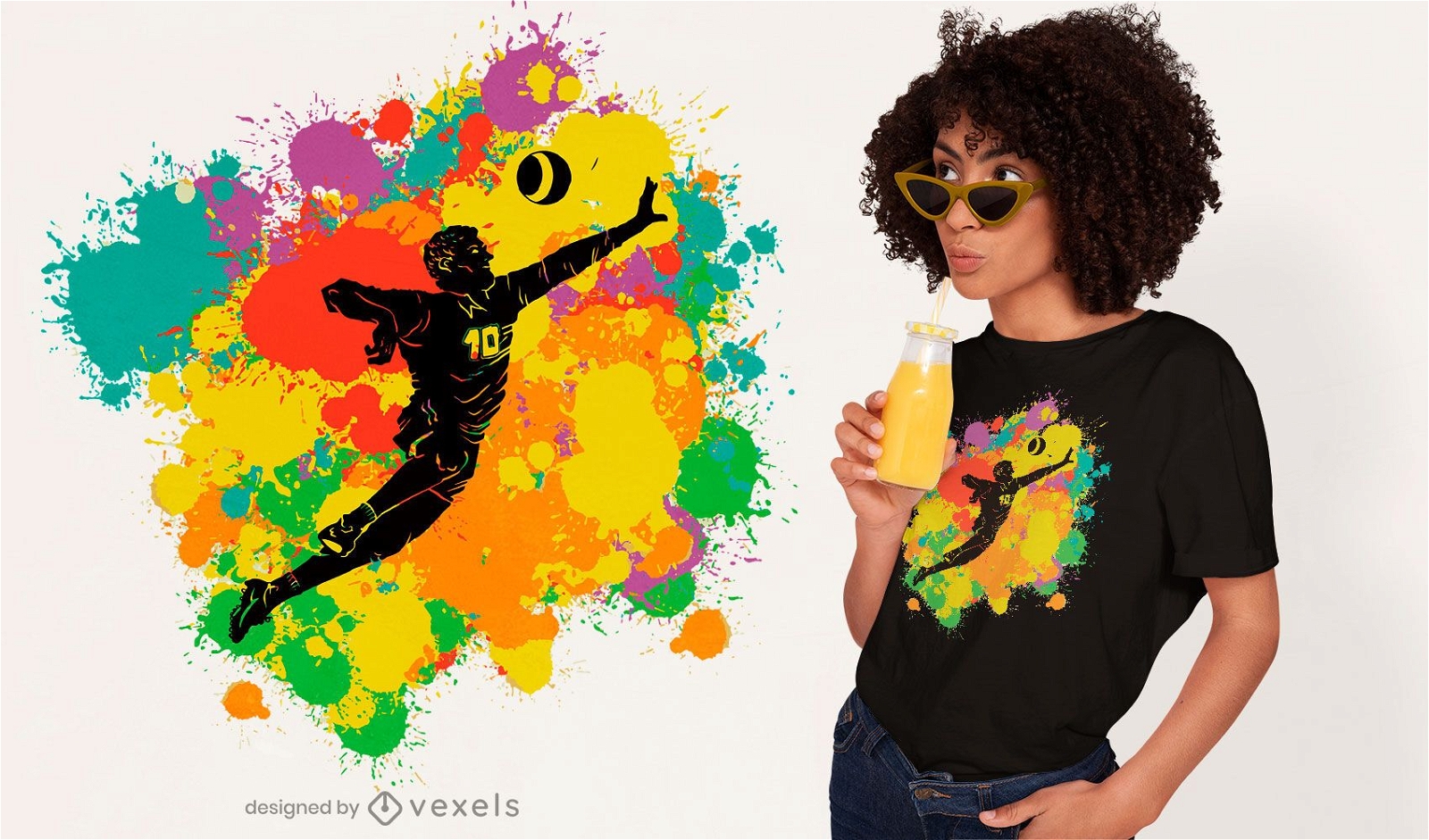 Fistball color splashes t-shirt design