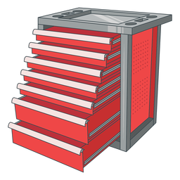 Red drawers workshop PNG Design Transparent PNG