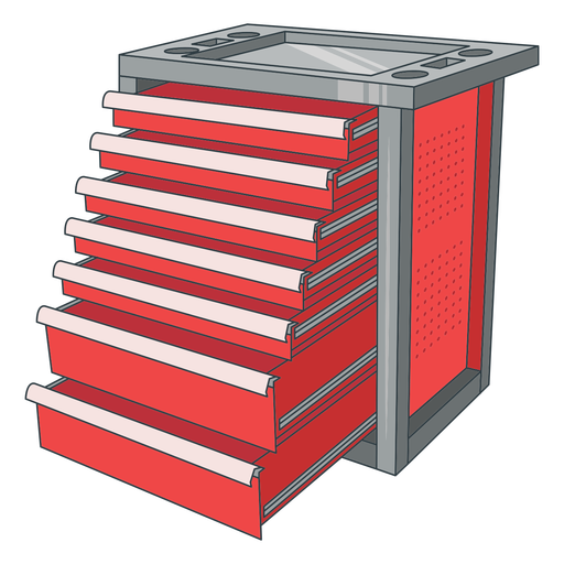 Red drawers workshop PNG Design