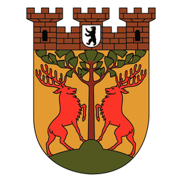 Deers and castle shield PNG Design