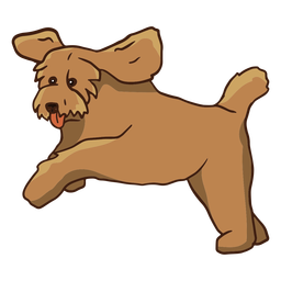 Small poodle jumping color stroke PNG Design Transparent PNG
