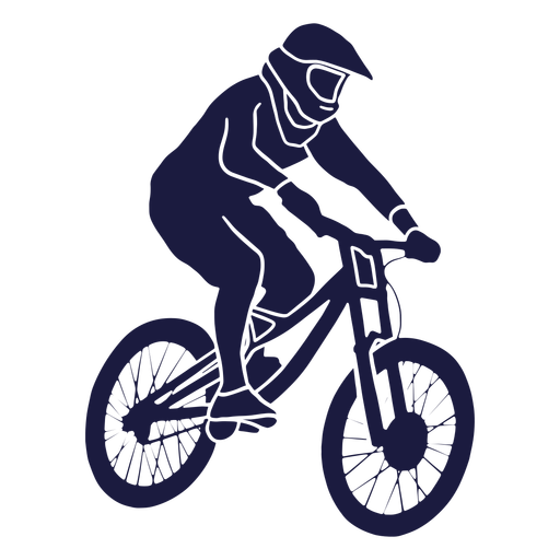 Mountain bike rider silhouette